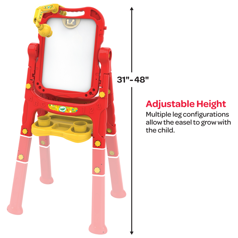 Kids Double-Sided Art Easel with Projector and Accessories - Adjustable Height
