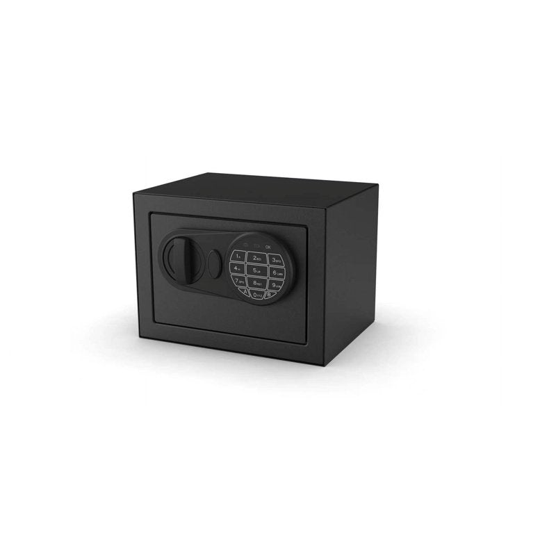 Small Digital Safe with Electronic Lock & Backup Keys, Steel Security Box - Black Model 17SCM