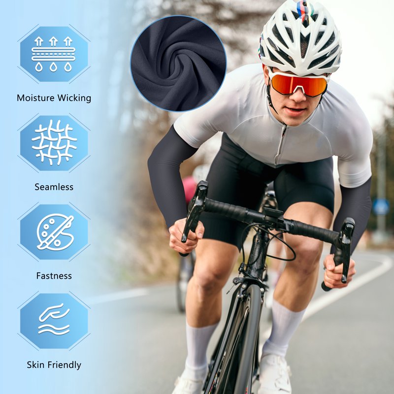Cooling Compression Arm Sleeves Sun Protection Sports Arm Cover for Men Women