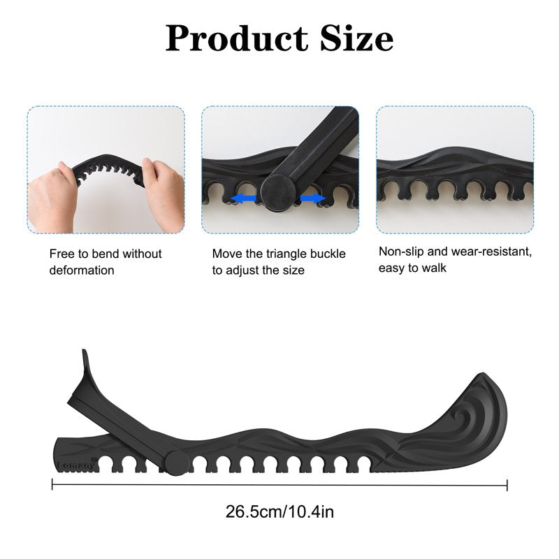 Adjustable Ice Skate Blade Guards Protector - Rubber Hockey & Figure Skates