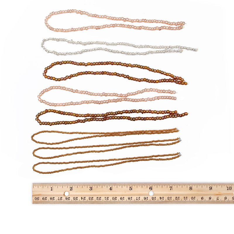 Seed Bead Set 8-Strand Pink Gold Silver Jewelry Making Supplies - 2 Pack