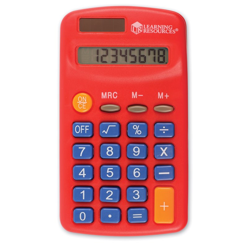 Set of 10 Solar-Powered Rainbow Calculators for Elementary Math