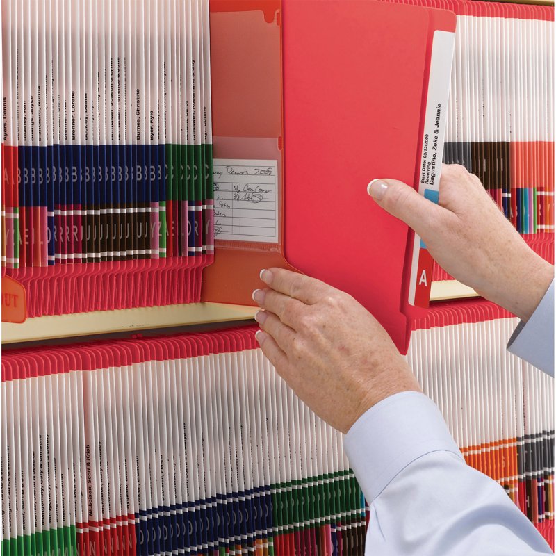 Red Letter Size File Folders with Reinforced End Tabs - 50 Pack
