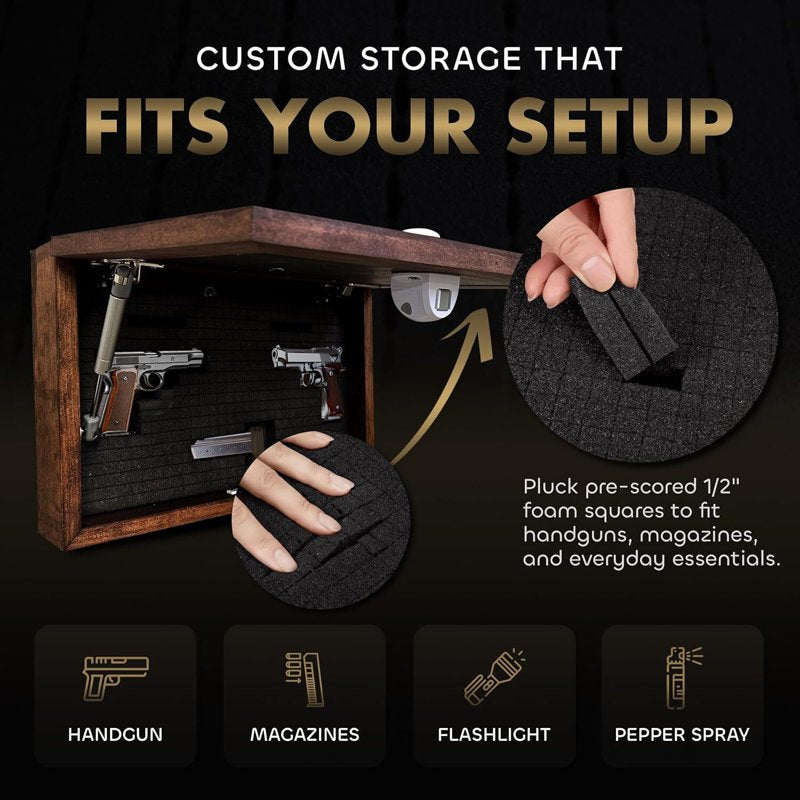 Hidden Gun Storage Wall Cabinet - Discreet Decorative Wall Art, 18x12 Inch