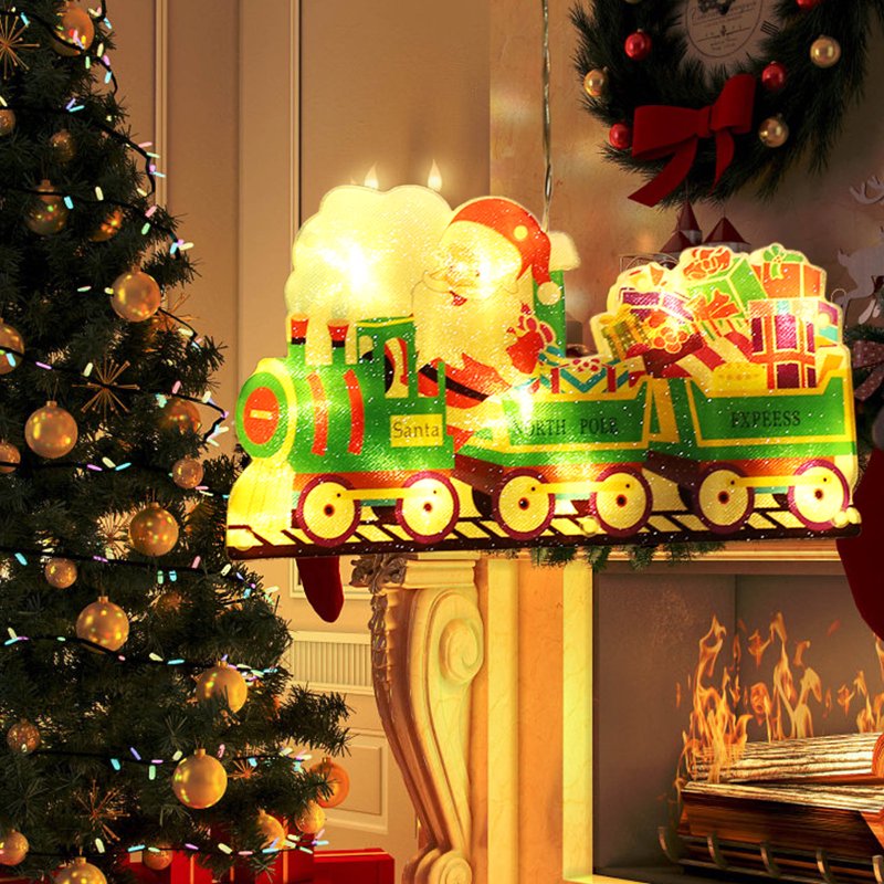 Battery Operated Christmas Window Hanging Lights with Suction Cups - Indoor Holiday Decor