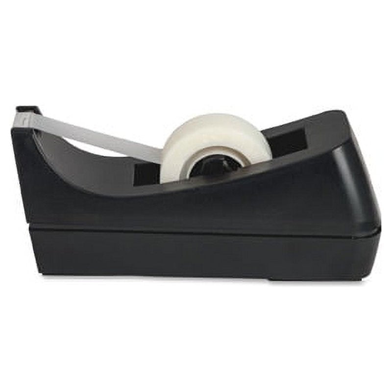Desktop Tape Dispenser for Standard 1/2" & 3/4" Tape Rolls - Heavy Duty Plastic, Nonskid Base