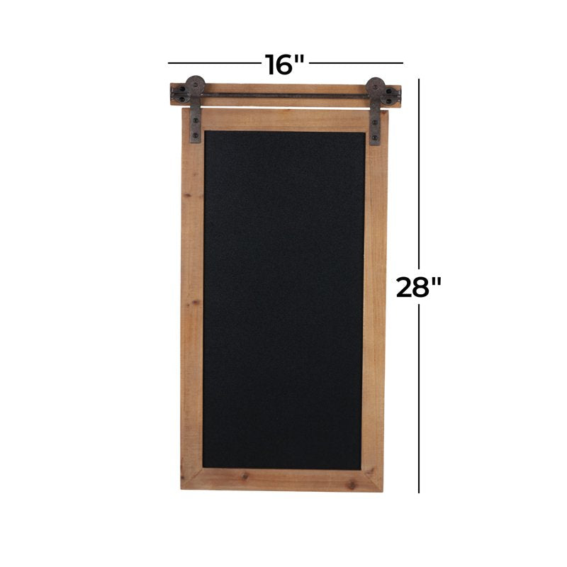 Farmhouse Wall Decor Chalkboard Sign with Barn Door Top - Rustic Wooden Wall Art