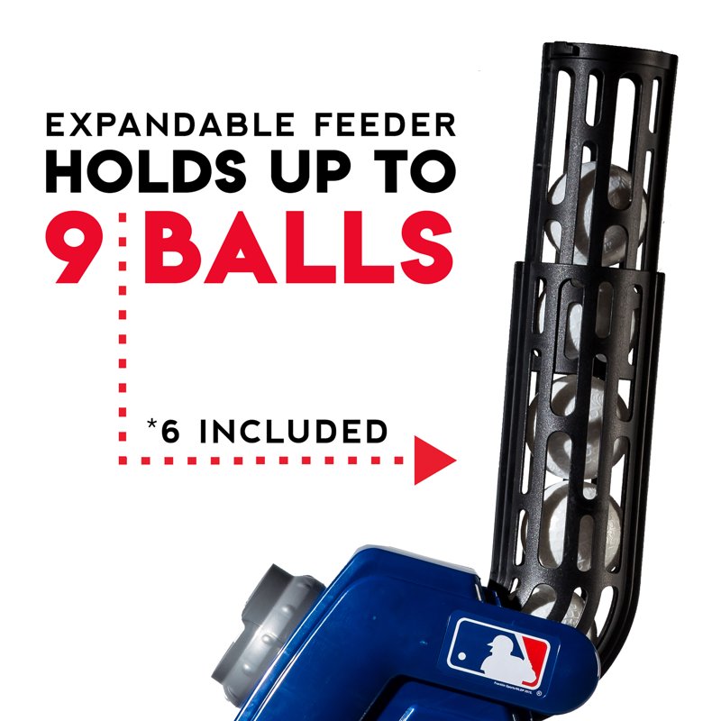 Kids Baseball Pitching Machine 4-in-1 Adjustable Age 5+ Blue/Black/Red