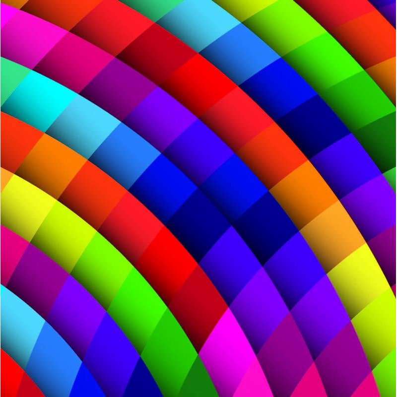 Rainbow Pattern Origami Paper Pack - 200 Sheets 6x6 Inch with Instruction Booklet