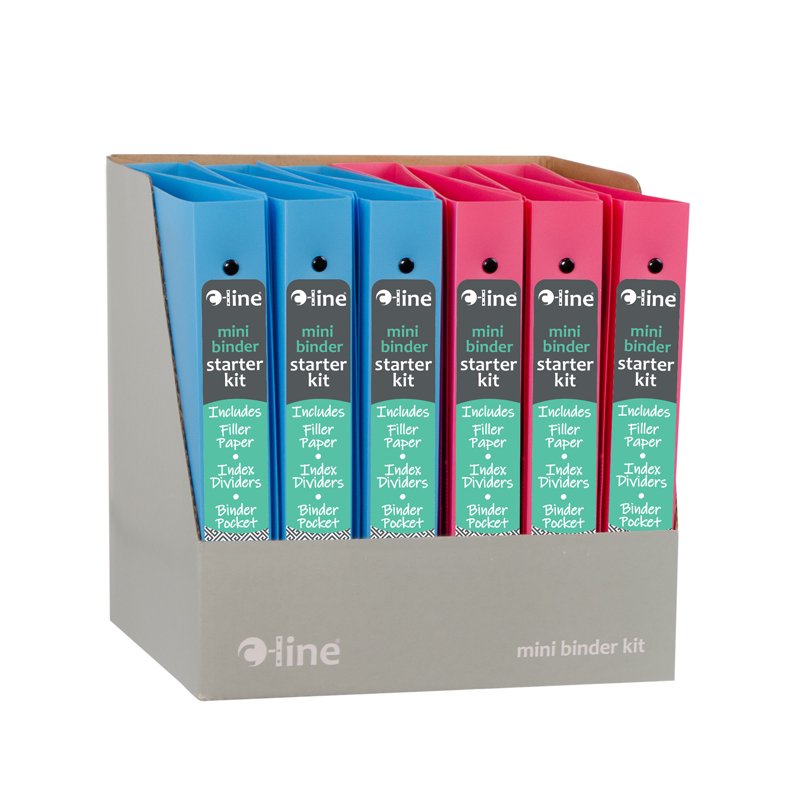 Mini Size Binder Starter Kit Assorted - Portable Document Organization Set