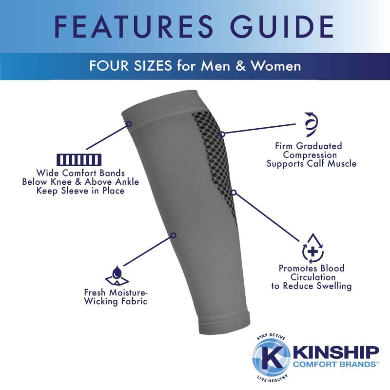 Calf Compression Sleeves for Men & Women - Pain Relief & Support