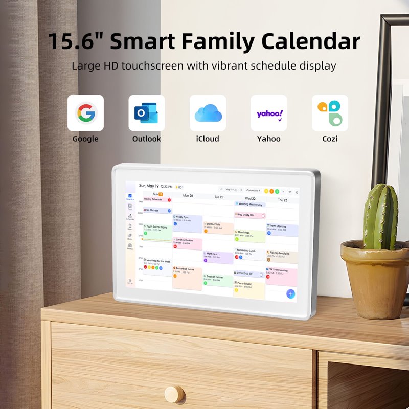 15.6-Inch All-in-One Touchscreen Family Digital Calendar and Photo Frame