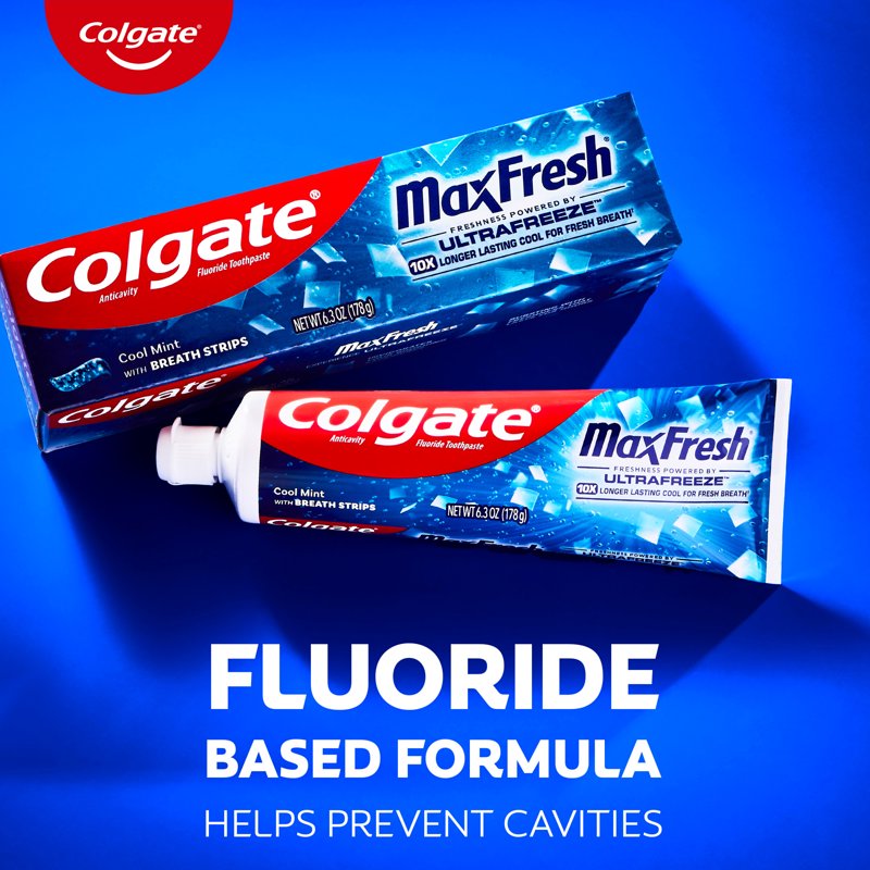 Bulk Fluoride Toothpaste with Long-Lasting Fresh Breath - Cool Mint, 3 Pack