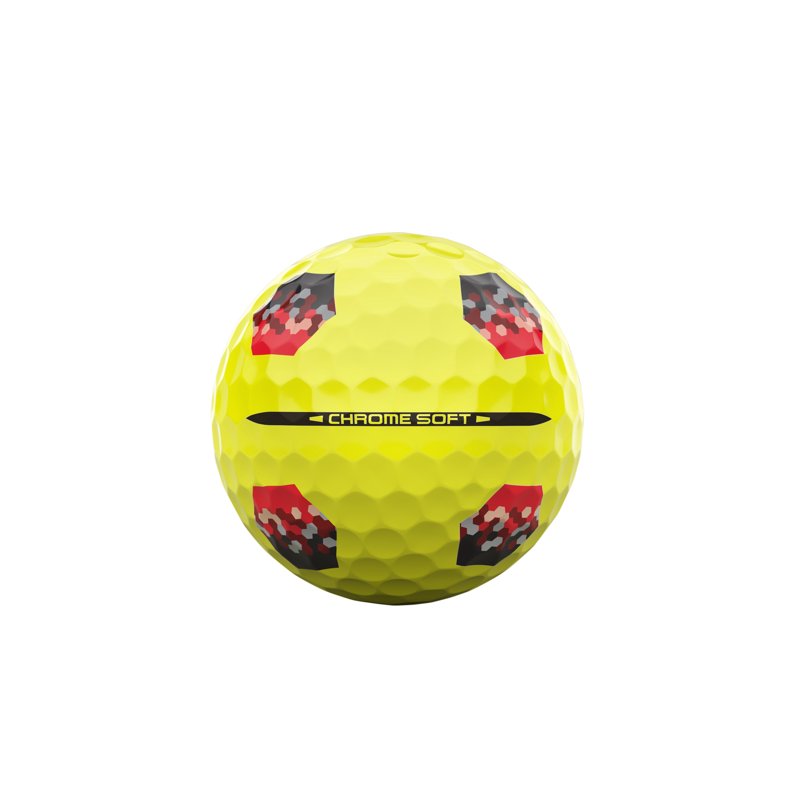 Callaway Chrome Soft 2026 TruTrack Yellow/Red Golf Balls - 12 Pack (Variation: Yellow/Red TruTrack, Single, 2026)