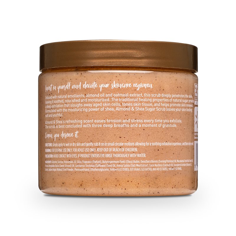 Shea Sugar Scrub with Almond Oil - 18 oz Exfoliating Body Polish