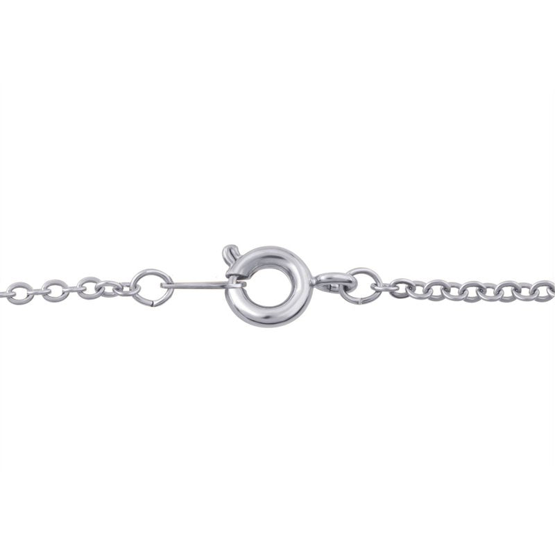 Sterling Silver Initial Pendant Necklace with Diamond Accents - 18 Inch Chain