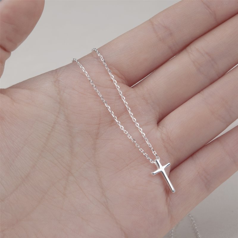 Encouraging Faith Necklace for Her - Sterling Silver Cross Jewelry Gift