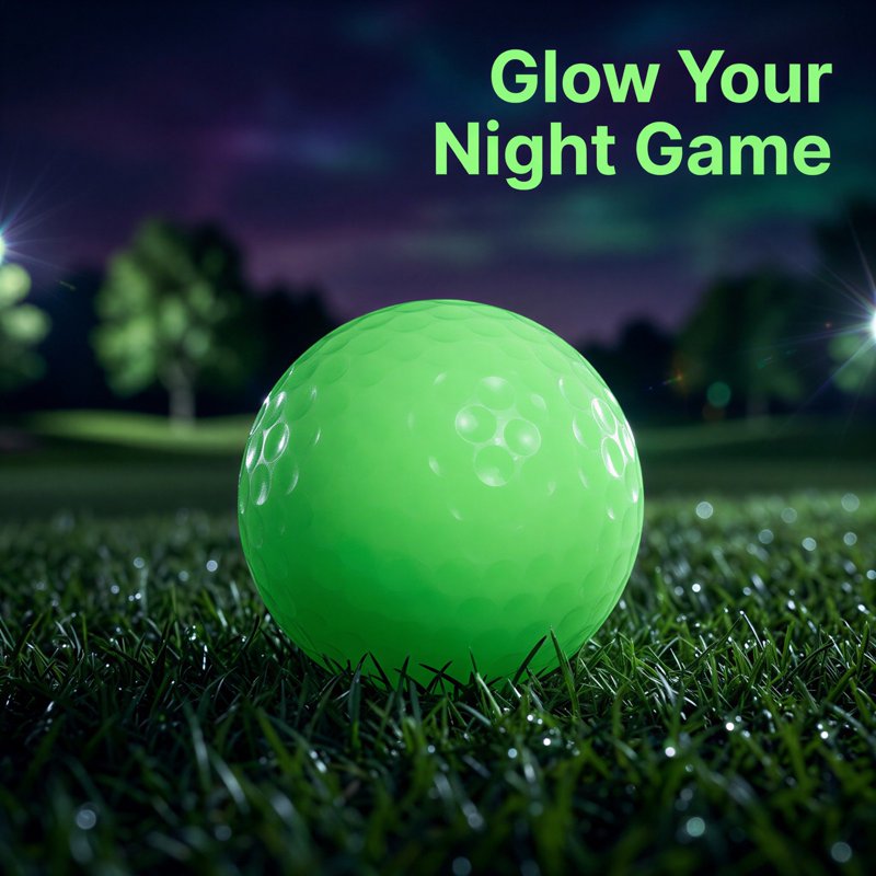 Glow in the Dark Golf Balls - 6 Pack Fluorescent Light Up Golf Balls for Night Play