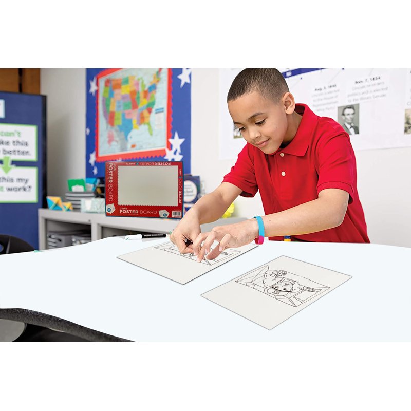 White Poster Board 11x14 Inches - Pack of 5 Display & Craft Sheets