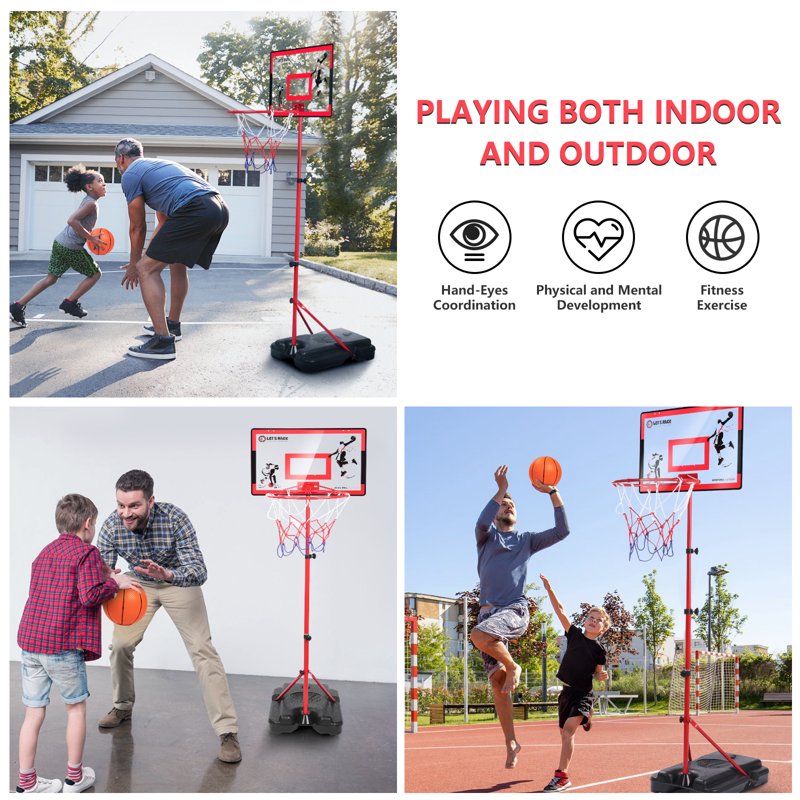 Kids Adjustable Basketball Hoop for Toddlers & Kids 3-8 - Indoor & Outdoor Toy