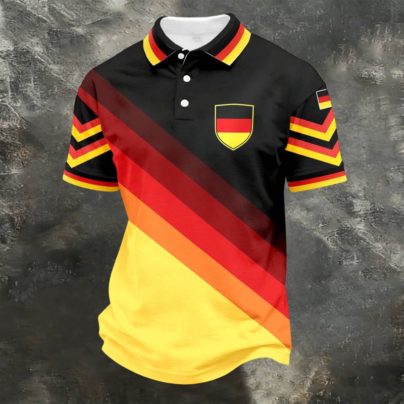 Men's Germany Fan Jersey Shirt 2026 Casual Knit Top - Yellow, XXXL