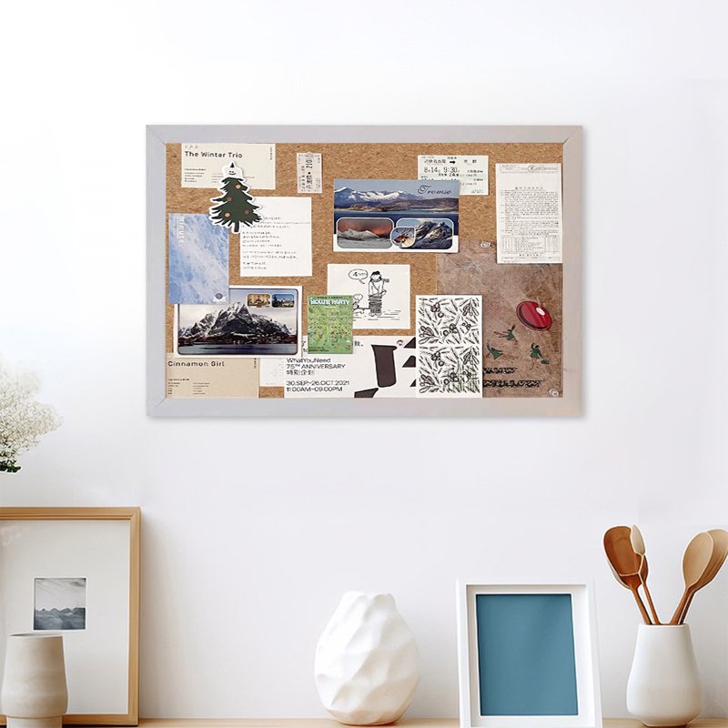 Double-Sided Cork Board for Wall 16x12 Inches Bulletin & Vision Display