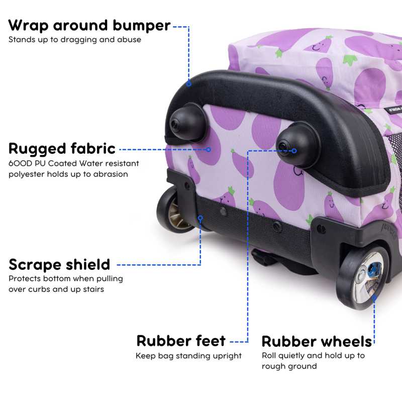 Unisex 18-Inch Rolling Backpack for School & Travel - Durable & Lightweight