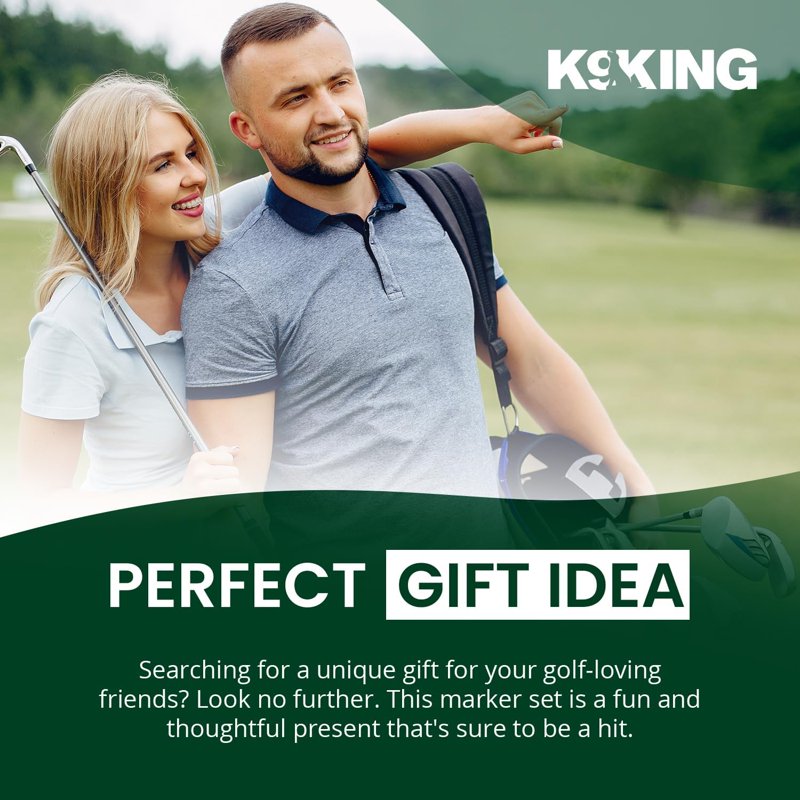 Golf Ball Marker Set with Magnetic Hat Clip - Color-Coded Alignment Tools for Men & Women