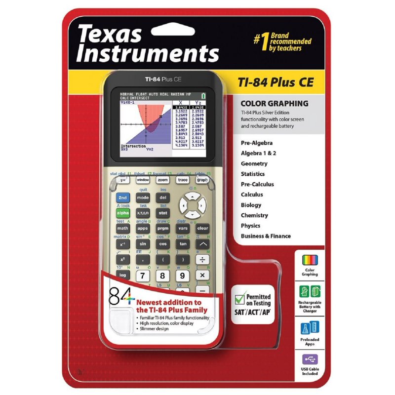 Graphing Calculator with Color Display, Rechargeable Battery, MathPrint - Gold