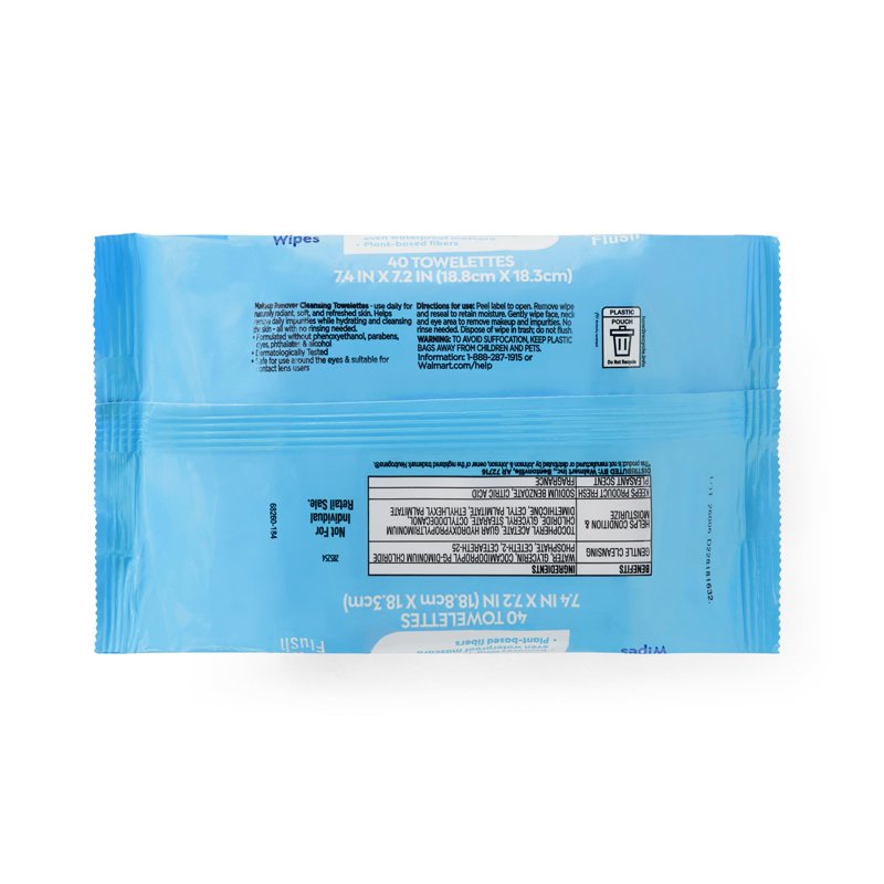 Makeup Remover Cleansing Towelettes - Hypoallergenic, Waterproof Makeup Removal