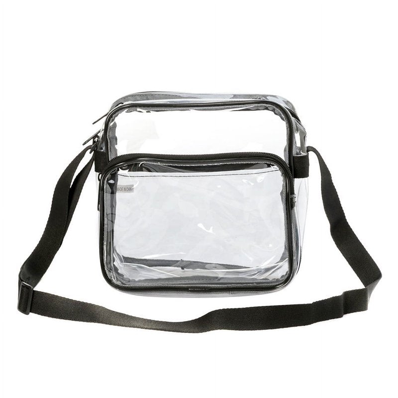 Heavy Duty Transparent Shoulder Bag for Stadium & Events, Adjustable Strap