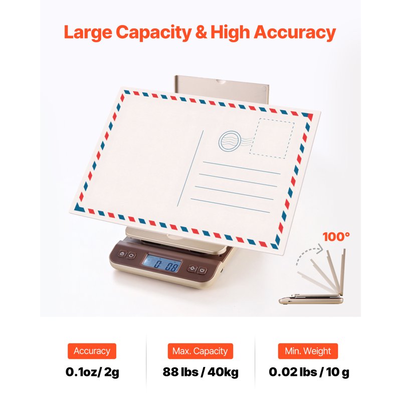 Digital Shipping and Postal Scale 88 lbs with Tare Hold Auto-Off Precision
