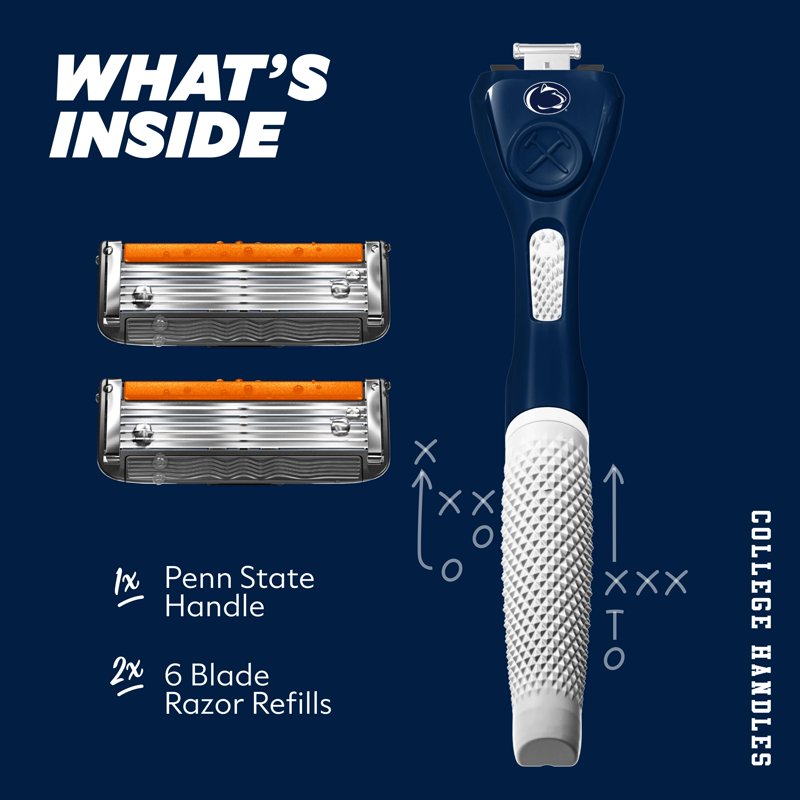 College Dorm Razor Set with 6 Blade Razors & Diamond Grip Handle