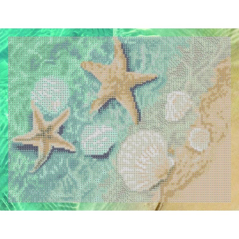 Diamond Painting Kit Sea Shore Scene with Sparkling Crystals - 11x14 Inches