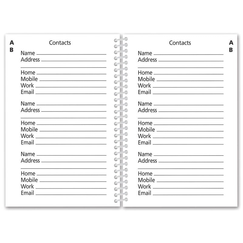 Large Print Address Book - Spiral Bound Contacts Organizer for Seniors