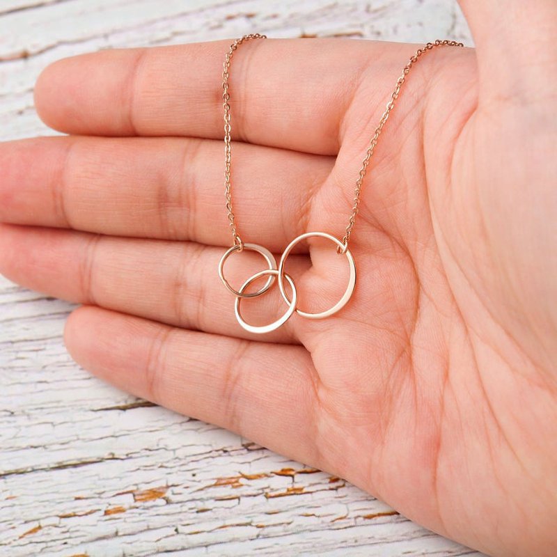 Dainty Interlocking Circle Jewelry Set - Mother's Day Gift for Grandma, Mom, Daughters