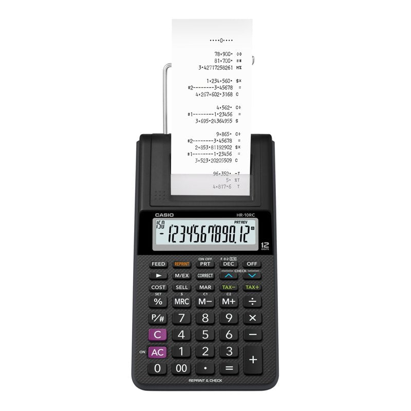 Casio 12-Digit Printing Calculator with Cost, Tax, and Date Functions