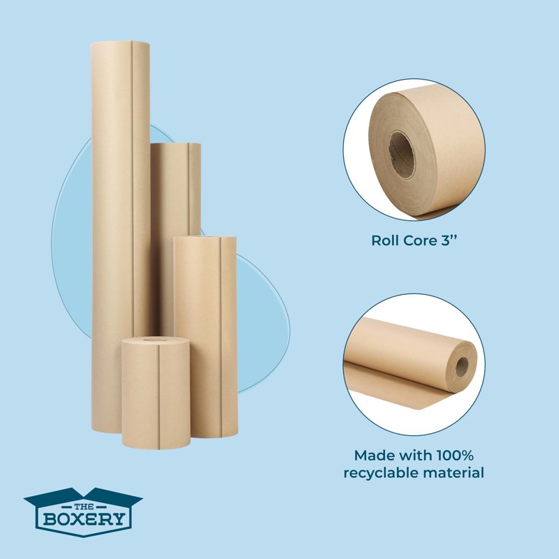 Kraft Paper Roll 12 inch x 900 ft - Eco-Friendly Wrapping and Packing Paper