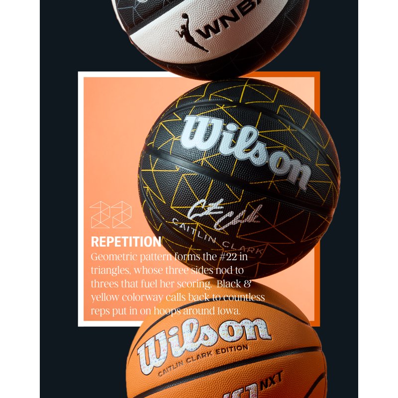 Wilson Caitlin Clark Repetition Outdoor Basketball - All Sizes | Black/Yellow