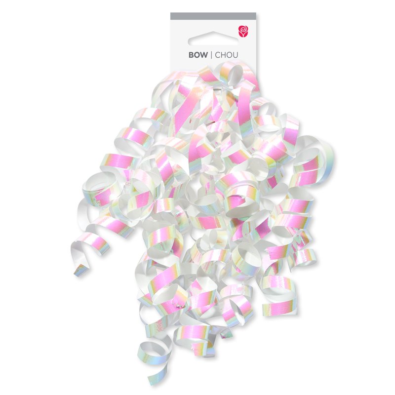 White Iridescent Gift Bow Set - 9-Inch Curly Poly Holiday Wrap Accessories