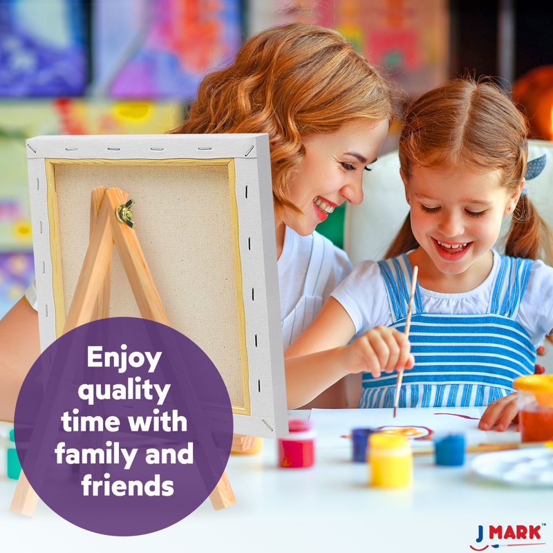 14-Piece Canvas Painting Kit with Easel, Acrylic Paints & Brushes