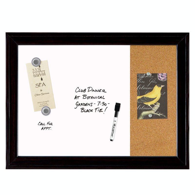 Magnetic Dry-Erase Whiteboard 2' x 1.5' with Cork Bulletin Board
