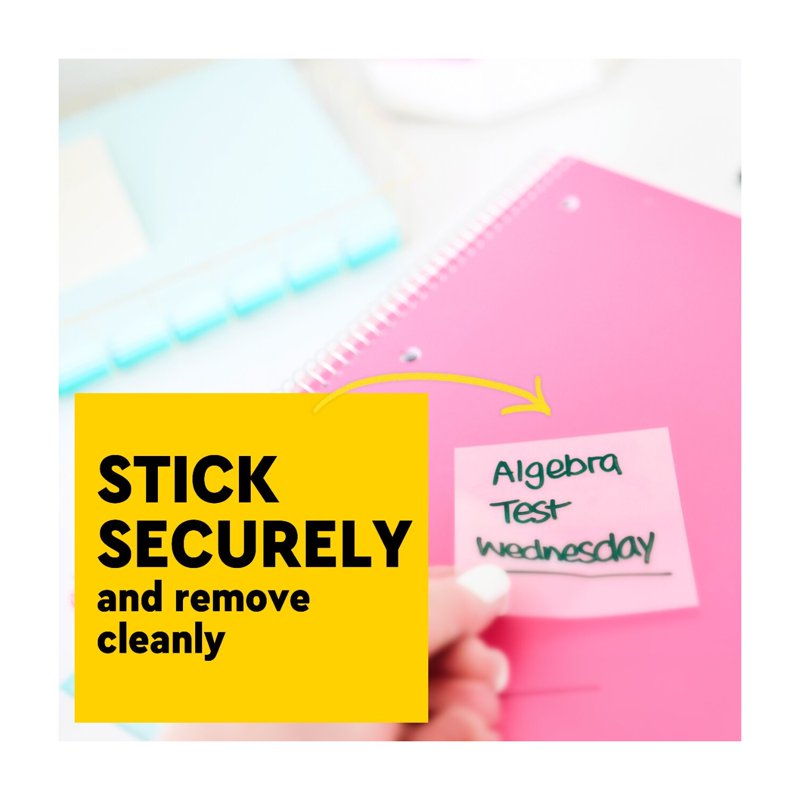 Clear Sticky Notes for Office and Study - 3 Pack, 36 Sheets Each