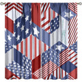 Blackout Curtains 84x84 Inches - Modern Geometric USA Flag Print Window Drapes