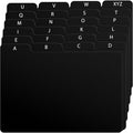 Alphabet Tab Dividers for 4x6 Index Cards - Black, 24 Pack