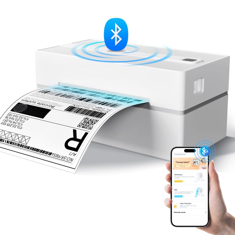 Wireless 4x6 Thermal Shipping Label Printer Bluetooth & USB for Business & Home