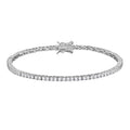 Sterling Silver Tennis Bracelet with Cubic Zirconia - 2mm, 8 Inches