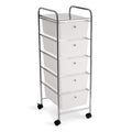 5 Drawer Clear Mobile Storage Cart - Locking Casters & Removable Drawers