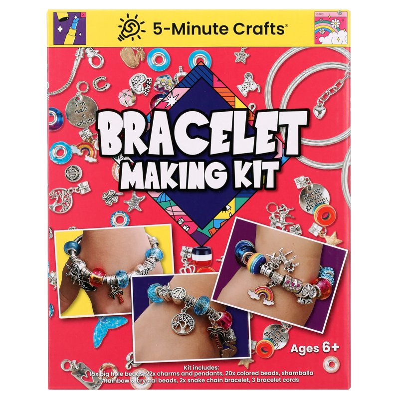 Kids Jewelry Making Kit with Beads Charms Pendants - Creative Arts & Crafts Set for Ages 6+