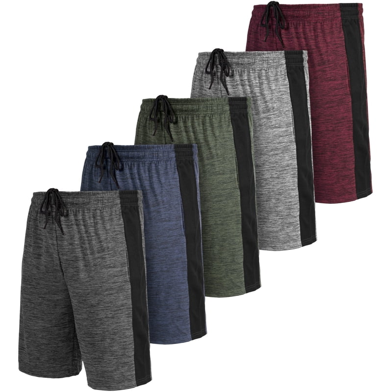 Men's Athletic Shorts Pack 5 - Workout, Running, Basketball, Gym, Training